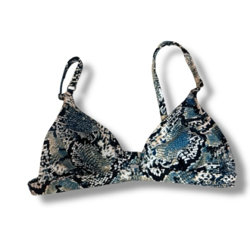 Shade & Shore | Snakeskin Print Bikini Top | Medium